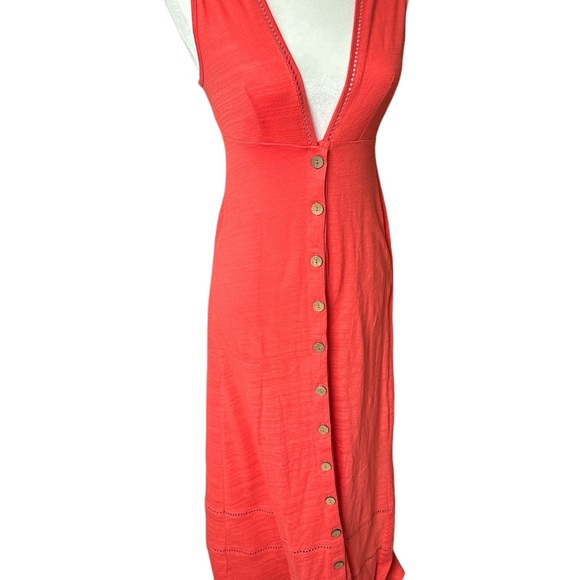 Free People, Tangerine colored Seaport Maxi Sundress, size Small/Petite - Picture 2 of 5
